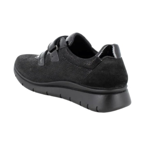 Enval Soft Damen Sneaker 2276200 aus schwarzem Textil mit Klettverschluss und Memory-Innensohle