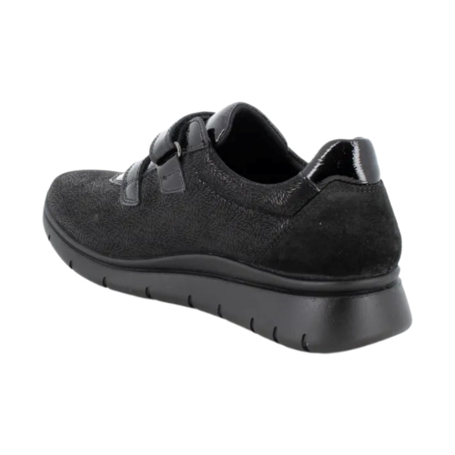 Enval Soft Damen Sneaker 2276200 aus schwarzem Textil mit Klettverschluss und Memory-Innensohle