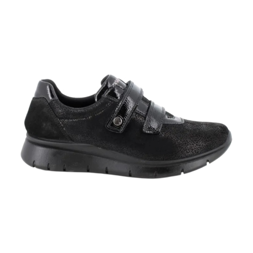 Enval Soft Damen Sneaker 2276200 aus schwarzem Textil mit Klettverschluss und Memory-Innensohle