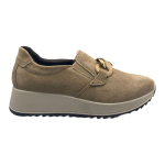 Enval Soft Damen Slip-On Loafer 2285333 aus taupefarbenem Wildleder mit Memory-Innensohle