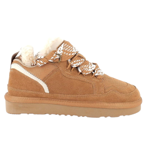 IGI&CO Damen Sneaker 2194011 aus Lammfell in Camel mit Schnürung