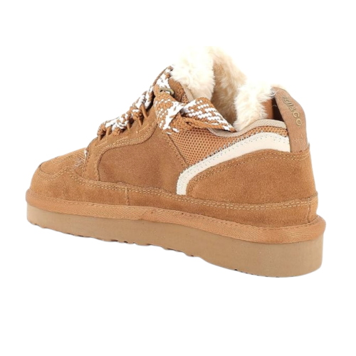 IGI&CO Damen Sneaker 2194011 aus Lammfell in Camel mit Schnürung