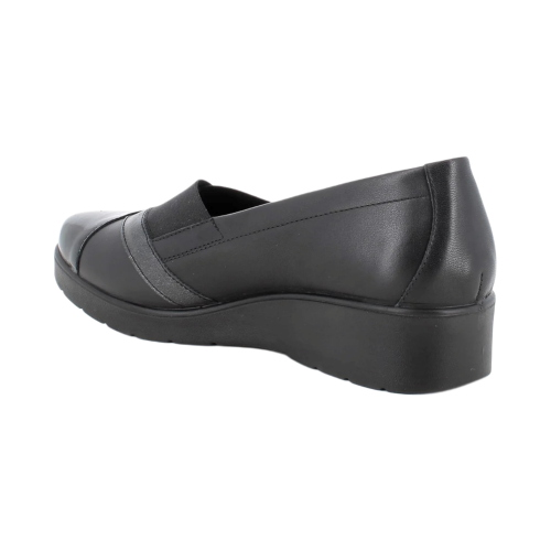 Bailarinas Slip-On Enval Soft Mujer 2266600 de Piel Negra con Elástico y Plantilla Memory