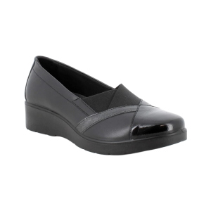 Bailarinas Slip-On Enval Soft Mujer 2266600 de Piel Negra con Elástico y Plantilla Memory