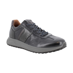 Baskets Homme en Cuir Bleu avec Lacets