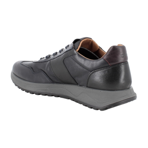 Baskets Homme en Cuir Bleu avec Lacets