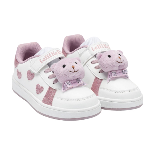 Lelli Kelly Orsetto Mädchen Sneaker LKAA5712 Weiß/Puderrosa mit Klettverschluss