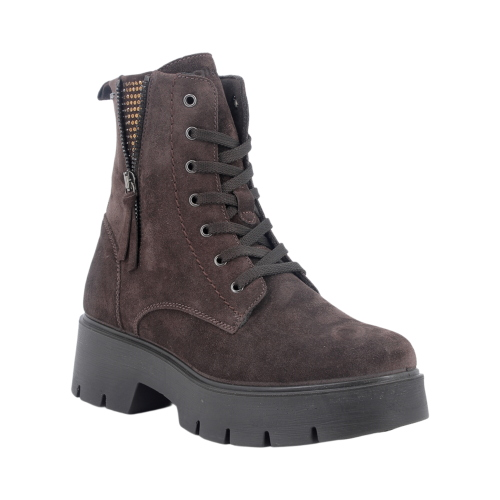 IGI&CO Women’s Ankle Combat Boots 2164311 Brown Suede with Zip