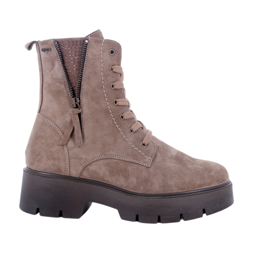 IGI&CO Women’s Combat Ankle Boots 2164322 in Beige Suede with Zip
