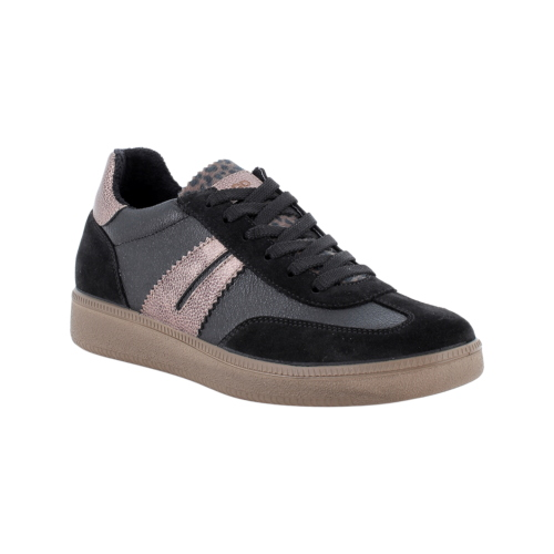 IGI&CO Damen Sneaker 2165577 aus schwarzem Wildleder und Kunstleder mit Schnürung