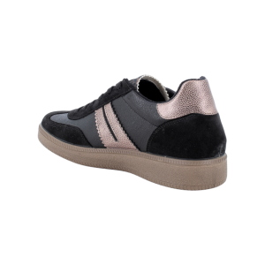 IGI&CO Damen Sneaker 2165577 aus schwarzem Wildleder und Kunstleder mit Schnürung