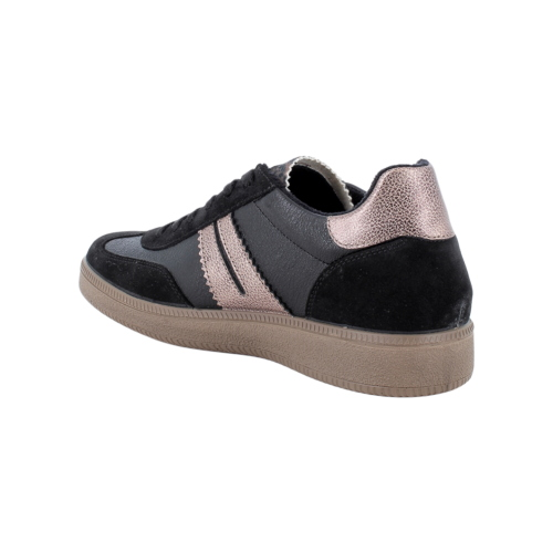 IGI&CO Damen Sneaker 2165577 aus schwarzem Wildleder und Kunstleder mit Schnürung
