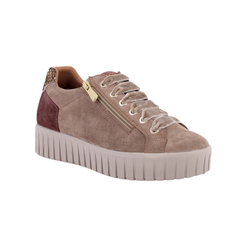 Scarpe sneakers IGI&CO  con zeppa da donna beige con zip 2168644