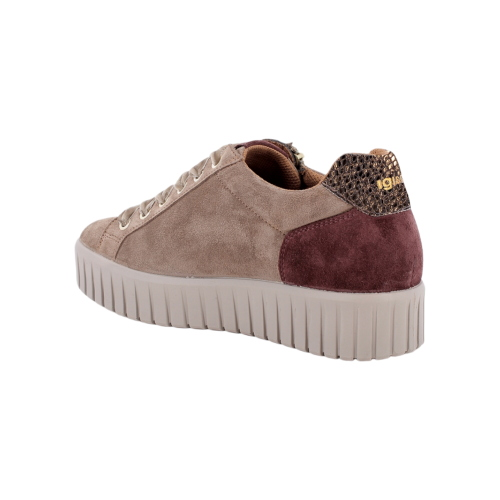 Scarpe sneakers IGI&CO  con zeppa da donna beige con zip 2168644