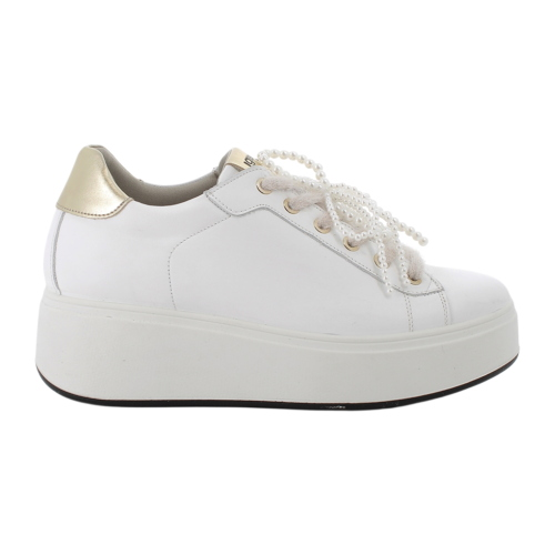 IGI&CO Damen Keil-Sneaker 2170511 aus weißem Leder mit Schnürung