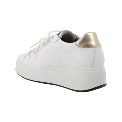 IGI&CO Damen Keil-Sneaker 2170511 aus weißem Leder mit Schnürung