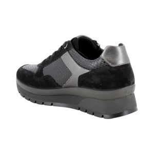Scarpe sneakers IGI&CO con zeppa da donna nero con zip 2173100