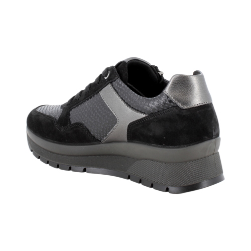 Scarpe sneakers IGI&CO con zeppa da donna nero con zip 2173100