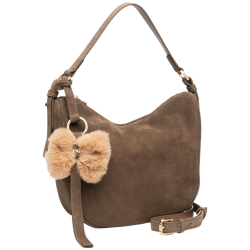 NeroGiardini Women’s Suede Hobo Crossbody Bag I644343D