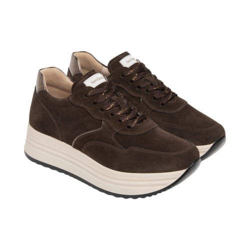 Scarpe sneakers NeroGiardini da donna in scamosciato I617341D