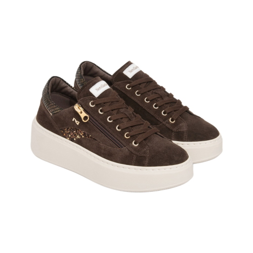 Scarpe sneakers NeroGiardini da donna in pelle scamosciata I617501D