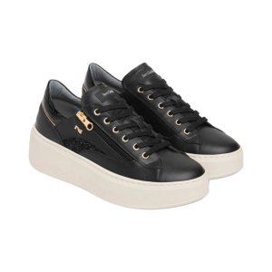Scarpe sneakers NeroGiardini da donna in pelle e tessuto tecnico I617500D