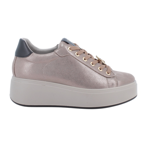 Scarpe sneakers IGI&CO con zeppa da donna beige con lacci 2170433