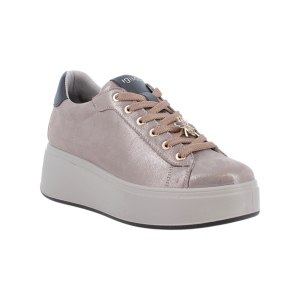 Scarpe sneakers IGI&CO con zeppa da donna beige con lacci 2170433