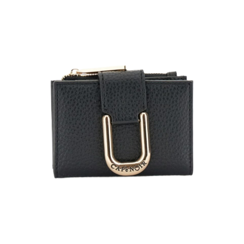 Cartera pequeña para mujer CAFèNOIR con cremallera efecto piel granulada AD1107 – Negro