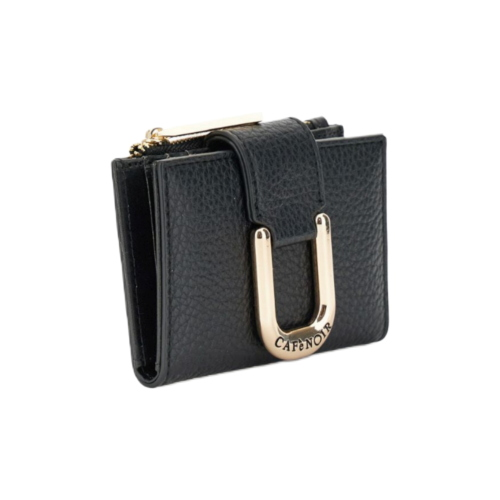 Cartera pequeña para mujer CAFèNOIR con cremallera efecto piel granulada AD1107 – Negro