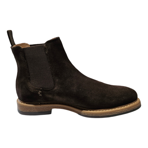 IGI&CO Men's Dark Brown Suede Ankle Boots with Elastic Panels – 2103711
