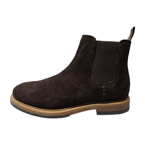 IGI&CO Men's Dark Brown Suede Ankle Boots with Elastic Panels – 2103711