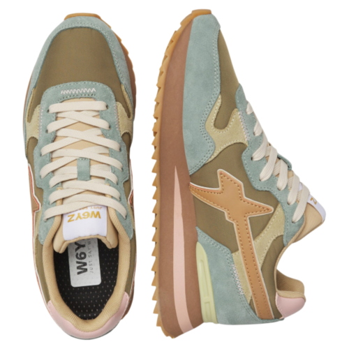 Scarpe sneakers W6YZ YAK-W.2016528 65 1F26 SUEDE LIGHT GREEN-GREY 