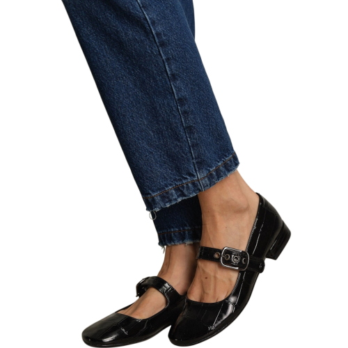 Bailarinas Ovyé para mujer efecto coco con tacón bajo y hebilla LF2353001COC