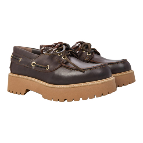 Ovyé SM20ASP Damen-Loafer aus Leder mit Schnürung