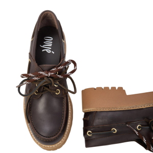 Ovyé SM20ASP Damen-Loafer aus Leder mit Schnürung