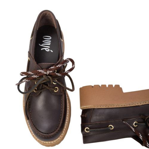 Ovyé SM20ASP Damen-Loafer aus Leder mit Schnürung