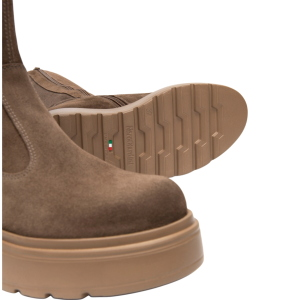 Damen-Plateau-Stiefel NeroGiardini aus Veloursleder und technischem Gewebe I618114D