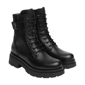 Damen-Combat-Boots NeroGiardini aus Leder I618070D