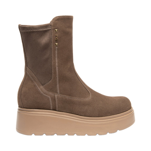 Stivaletti NeroGiardini da donna in pelle scamosciata e materiale tecnico I618111D