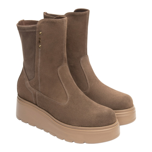 Stivaletti NeroGiardini da donna in pelle scamosciata e materiale tecnico I618111D