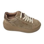 Scarpe sneakers JANET&JANET CREEP SABBIA J-1010A da donna in camoscio con lacci