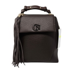 Borse zaino CAFéNOIR con pattina effetto pelle con grana grossa e logo BC1102