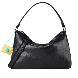 Sac à épaule Gabs CALIPSO M Ligne Valparaiso Bull Black en cuir de veau grainé G007200T2X2987