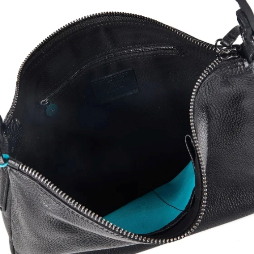 Gabs CALIPSO M Valparaiso Bull Black Schultertasche aus genarbtem Kalbsleder G007200T2X2987