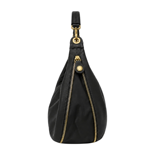 Sac shopping à épaule Gabs G13 ROUNDY + MEDIUM Ligne Plus en cuir de veau lisse et toile de voile G012590T2X3146