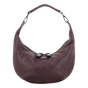 Sac shopping à épaule Gabs G13 ROUNDY + MEDIUM Ligne Plus en cuir de veau lisse et toile de voile G012590T2X3146