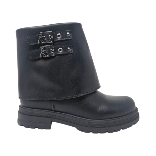Patrizia Pepe Girl Black Leather Ankle Boots PPK428