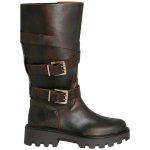 Stivali Biker OVYé in pelle con fibbie PSE04ASPMORO